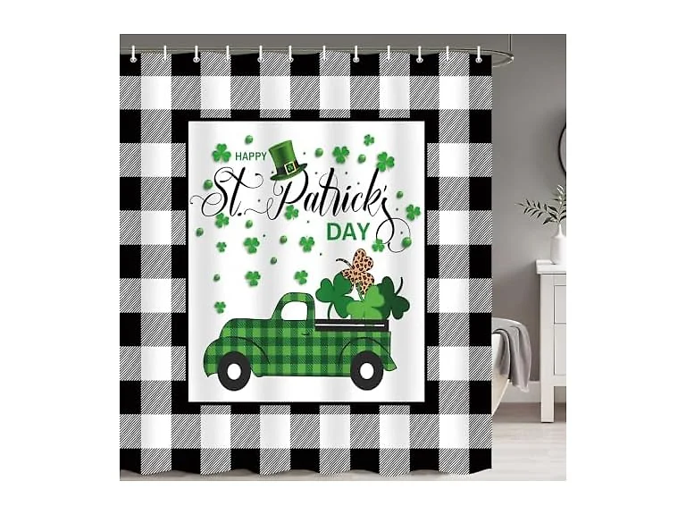 MERCHR St. Patrick's Day Shamrock Shower Curtain