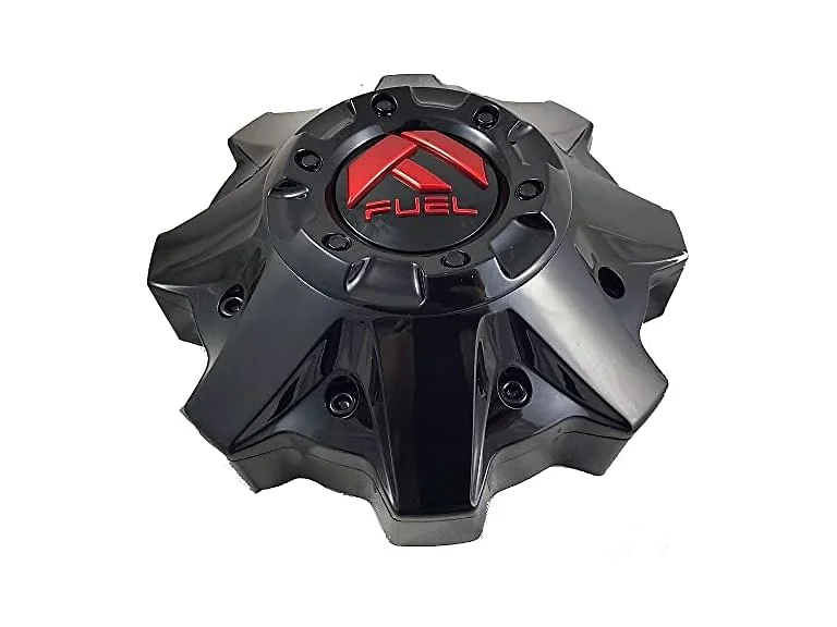 Fuel 1PC FUEL 8LUG CAP- GLOSS BLACK/RED