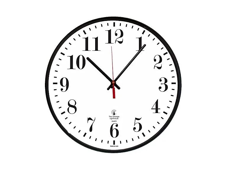 Corded Electric Clock, 12.75 Inch, Black