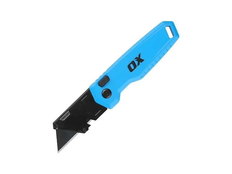OX Pro Folding Utility Knife - One-Handed, Belt Clip, Wire Stripper