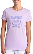 HEAD Women’s Tennis Graphic Crewneck T-Shirt, Relaxed Fit, Lightweight and Breathable Cotton-Poly Material, Lavendula, Large