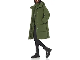 Amazon Essentials Women's Long Puffer Jacket, Dark Olive, 6X