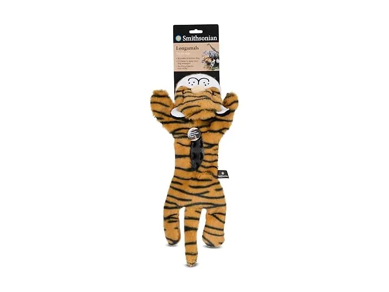 Smithsonian Longamals Tiger Plush Dog Toy