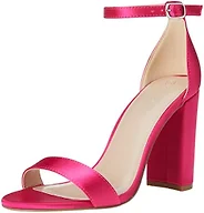 The Drop Women's Rebecca Strappy High Block-Heel Sandal, Pink Satin, 9