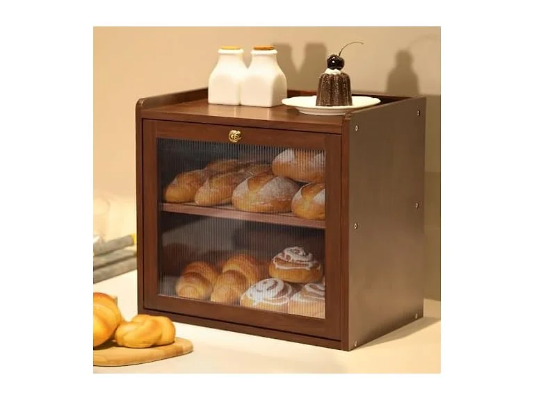 Wood Bread Box for Kitchen Countertop