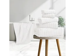 Bibb Home 6PCWAVTOW 6 Pc Ribbed Egyptian Cotton Towel S