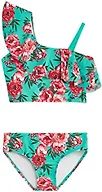 Kanu Surf Girls' Avery Beach Sport One Shoulder Tankini, Avery Green, 14