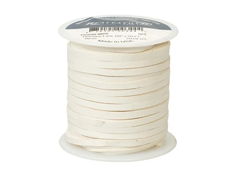 Deerskin Lace, 1/8" x 50', White