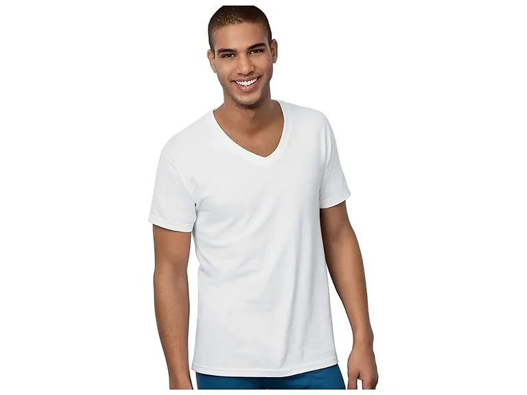 6Pk Hanes V-Neck T-Shirt - XL