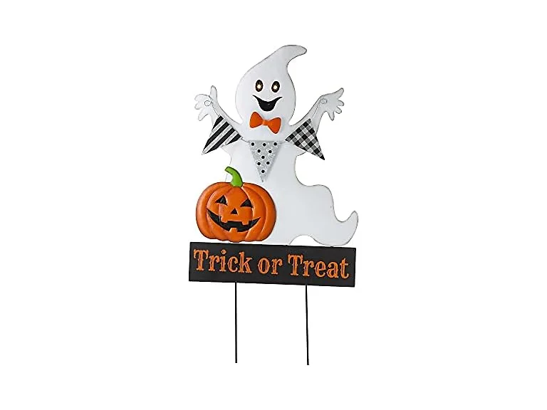 32" Metal Ghost Yard Stake w/Lights