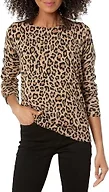 Amazon Essentials Women's Long-Sleeve Lightweight Crewneck Sweater, Camel Cheetah, XX-Large