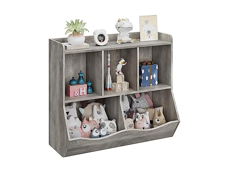 GAOMON Kids Toy Bookshelf Storage, Grey