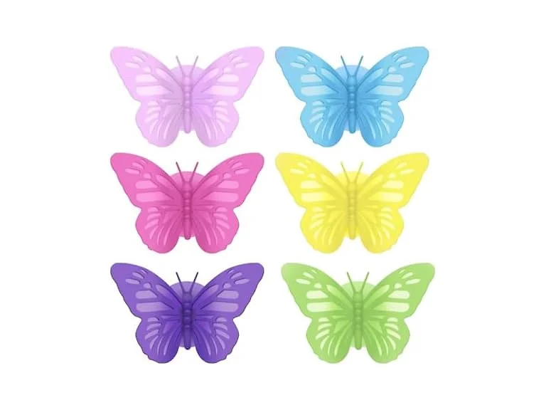 Oggi Set of 6 Silicone Butterfly Suction Wine Glass Charms 
