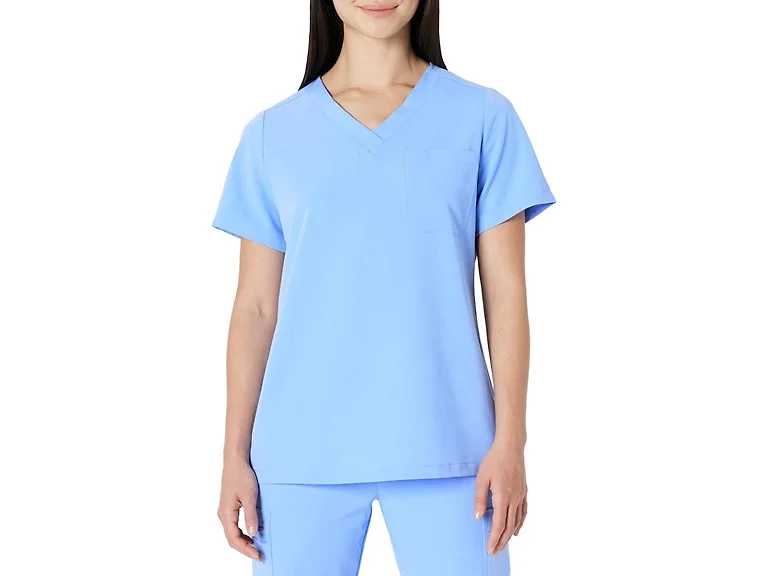 Amazon Basics Women (S) Scrubs Top Cornflower Blue