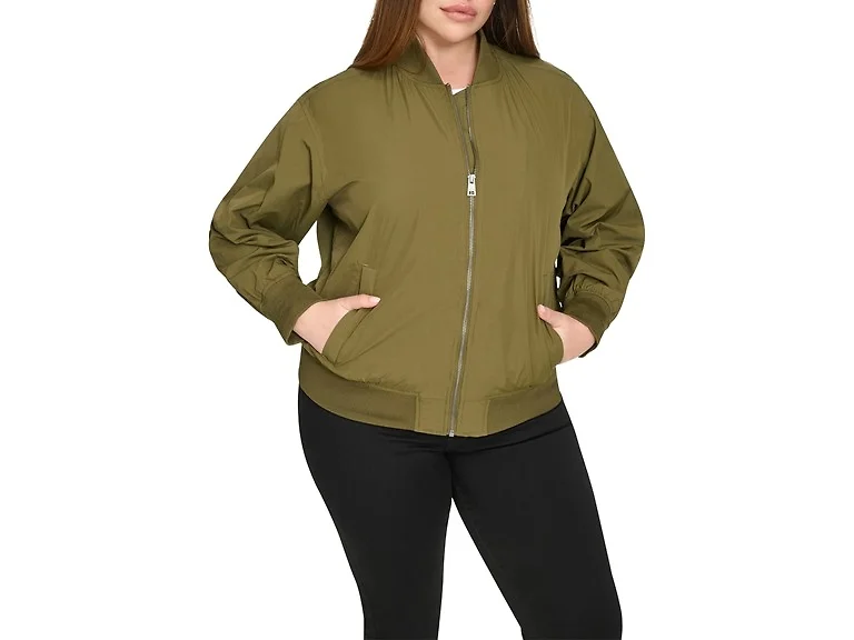 Levi's Women (1X) Bomber Jacket Coat Army Green