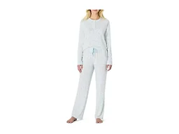 Amazon Essentials x Sofia Grainge Women's Long Sleeve Henley Pajama Set, Light Blue Geese, Large