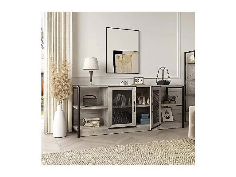 IDEALHOUSE Farmhouse TV Stand 65 Mesh