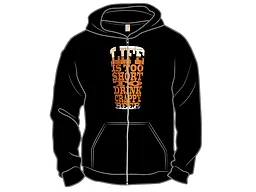 Crappy Beer Shirt Zip Hoodie