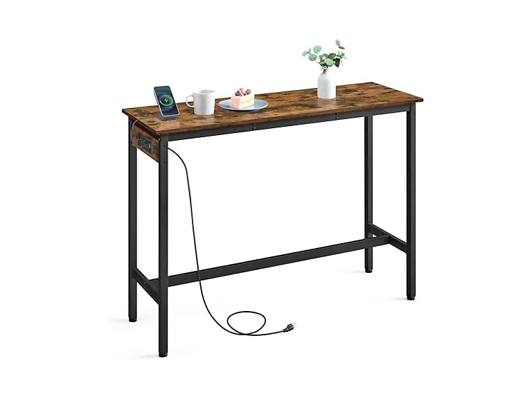 VASAGLE Narrow Long Sturdy Table w-Charging