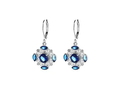 Sapphire Snowflake Drop Earrings