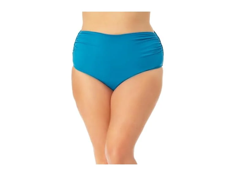 Anne Cole Women Hi Waist Shirred Bottom
