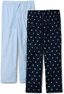 Amazon Essentials Men's Cotton Stretch Poplin Full-length Pajama Bottoms, Pack of 2, Ducks/Light Blue, X-Large