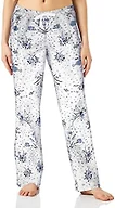 Amazon Essentials Women's Cotton Pajama Pants, Breathable Poplin Sleep Pant with Drawstring Elastic Waist, Blue White Floral, X-Small
