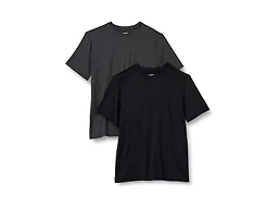 Amazon Essentials Men's Active Quick Dry Moisture Wicking Tech Stretch Lightweight Short-Sleeve T-Shirt, Pack of 2, Black/Heather Graphite, XX-Large