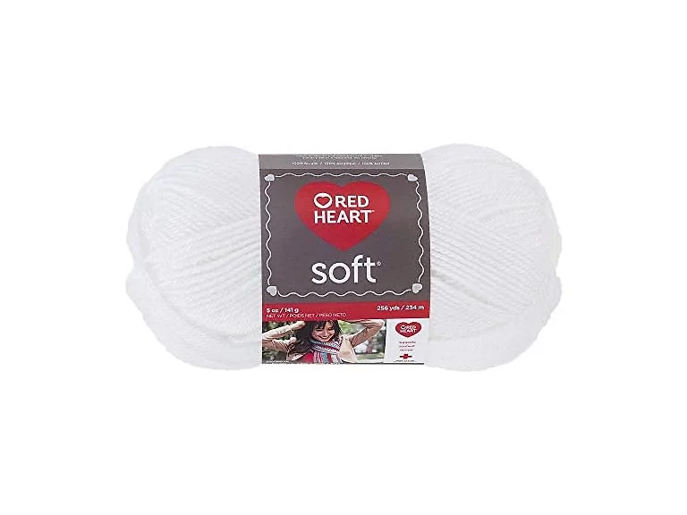 RED HEART Soft Yarn, White