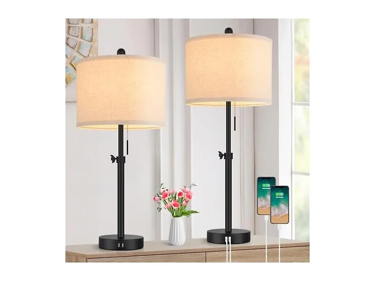 Kondras Adjustable Table Lamps for Bedroom Set of 2