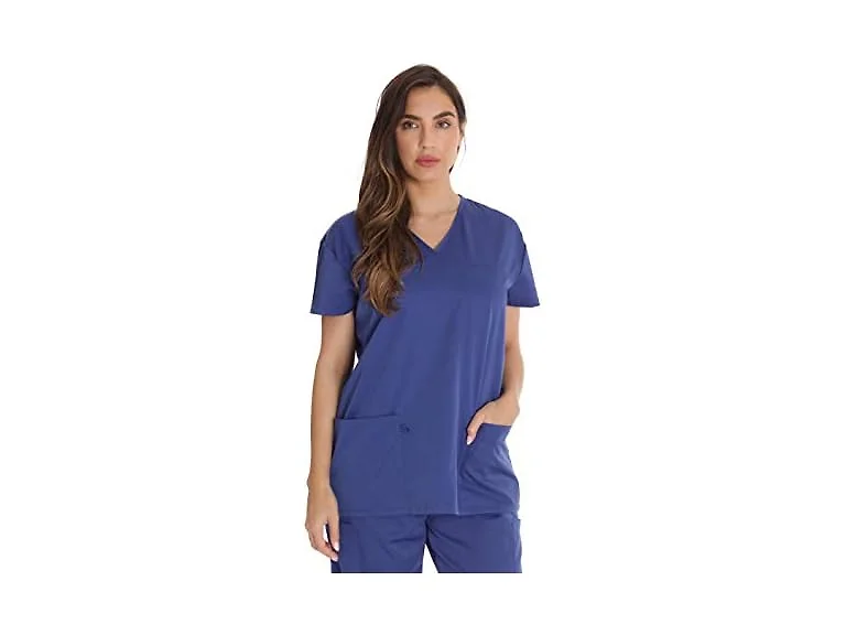 Just Love Women (M) Stretch Solid Tops Galaxy Blue
