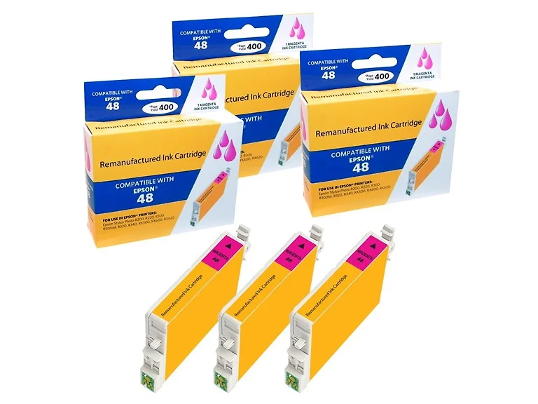 Compatible Epson T048320 Magenta Ink Cartridge (3 Pack)