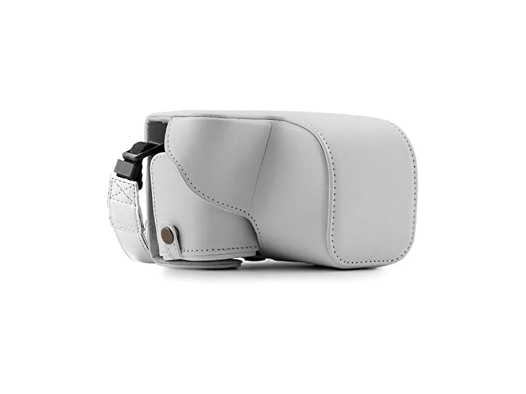 MegaGear Ever Ready Leather Camera Case and Strap (White)