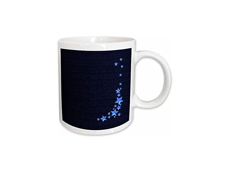 3dRose Falling Stars Bright Blue Mug