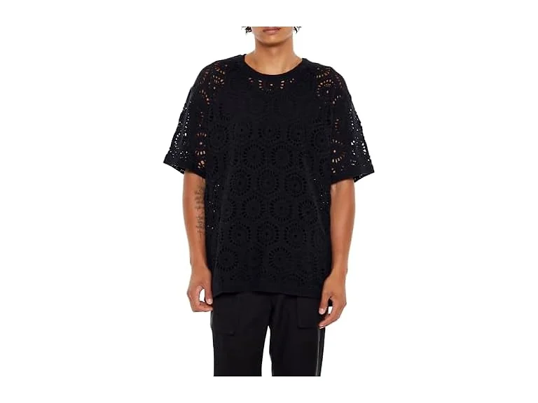 Forever 21 (L) Sweater-knit Crochet Tee