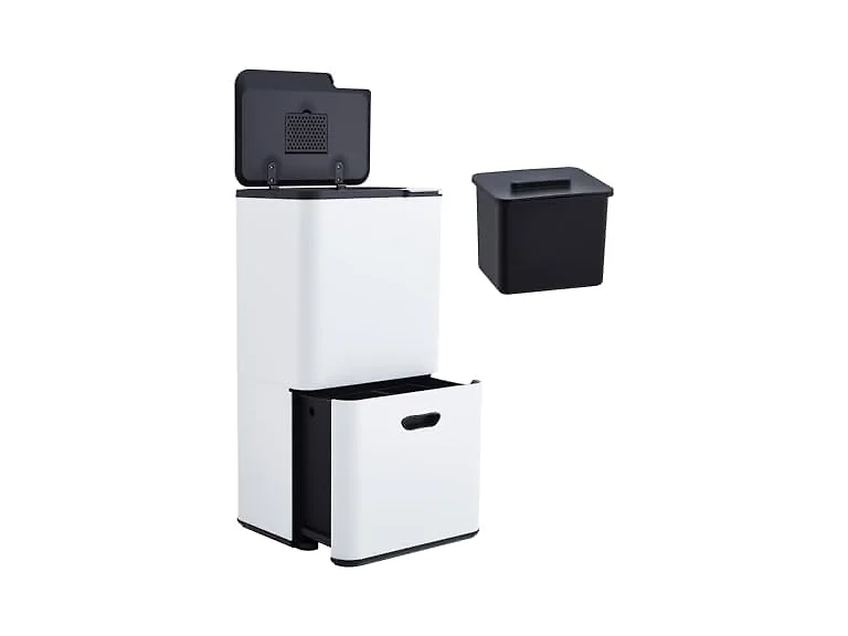Takywep 16 Gal Dual Compost Bin White