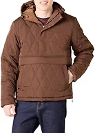 Amazon Essentials Men's Anorak Hooded Quarter-Zip Puffer Coat, Deep Brown, X-Large