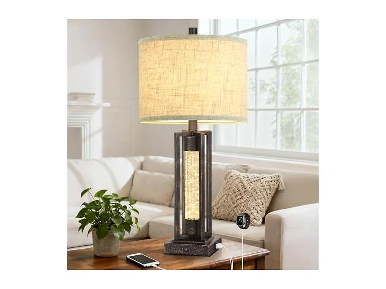 TOBUSA 26" Bronze Retro Farmhouse Table Lamp