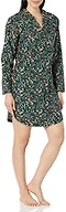 Amazon Essentials Women's Woven Flannel Notch Collar Nightgown (Available in Plus Size), Black Folkloric, XX-Small