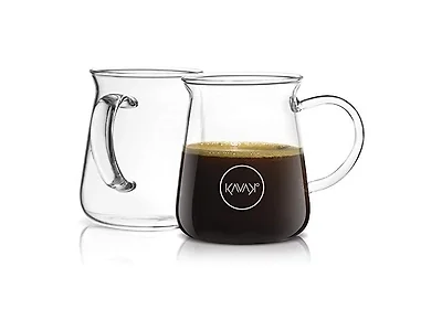 Kavako Glass Coffee Mugs 16oz Set of 2