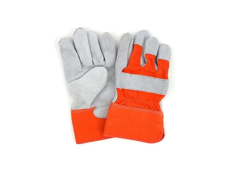 Adenna Orange Cuff Leather Palm Gloves