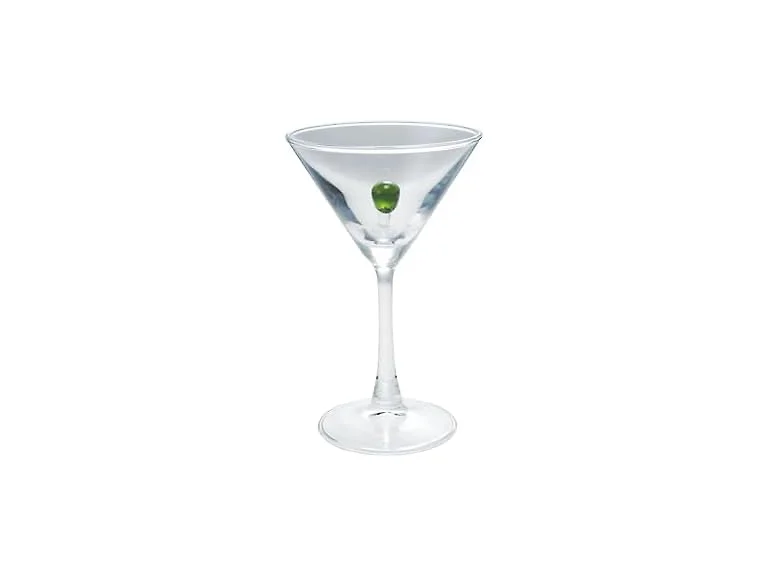  6-Ounce Stemmed Martini Glass with Olive Inside