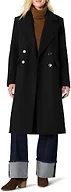 Amazon Essentials Women's Relaxed-Fit Double-Breasted Wool-Blend Longline Coat, Black, Small