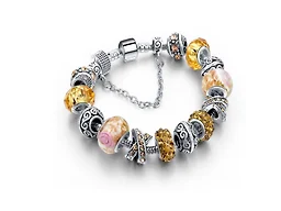 Yeidid Champagne Crystal and Murano Glass Charm 