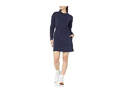 Amazon Essentials Women's Long Sleeve Sweatshirt Dress, Navy, Large