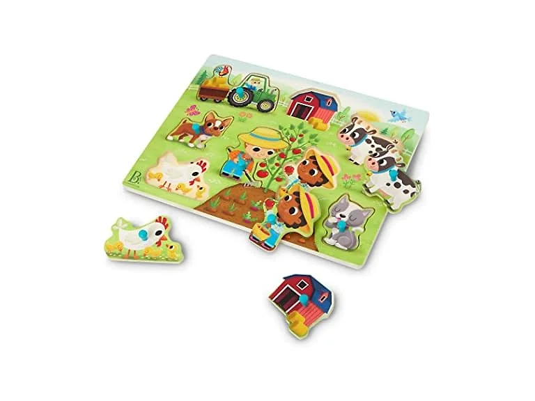 B. toys – Barnyard – Wooden Peg Puzzle