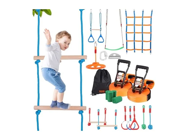 Ninja Warrior Obstacle Course for Kids, 2 x 50ft