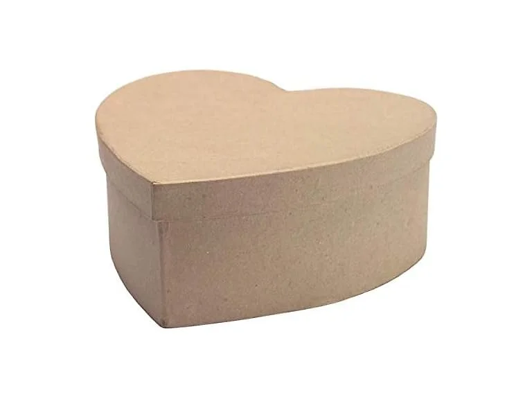 Paper Mache Heart Box – 7.5"