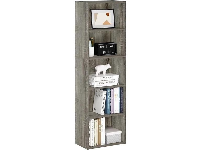 Furinno LUDER 5-Tier Bookshelf Oak