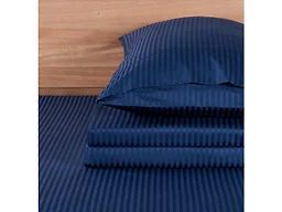 Kathy Ireland 500 Thread Count Long Staple Cotton Stripe Sheet Set w/ OptiFit